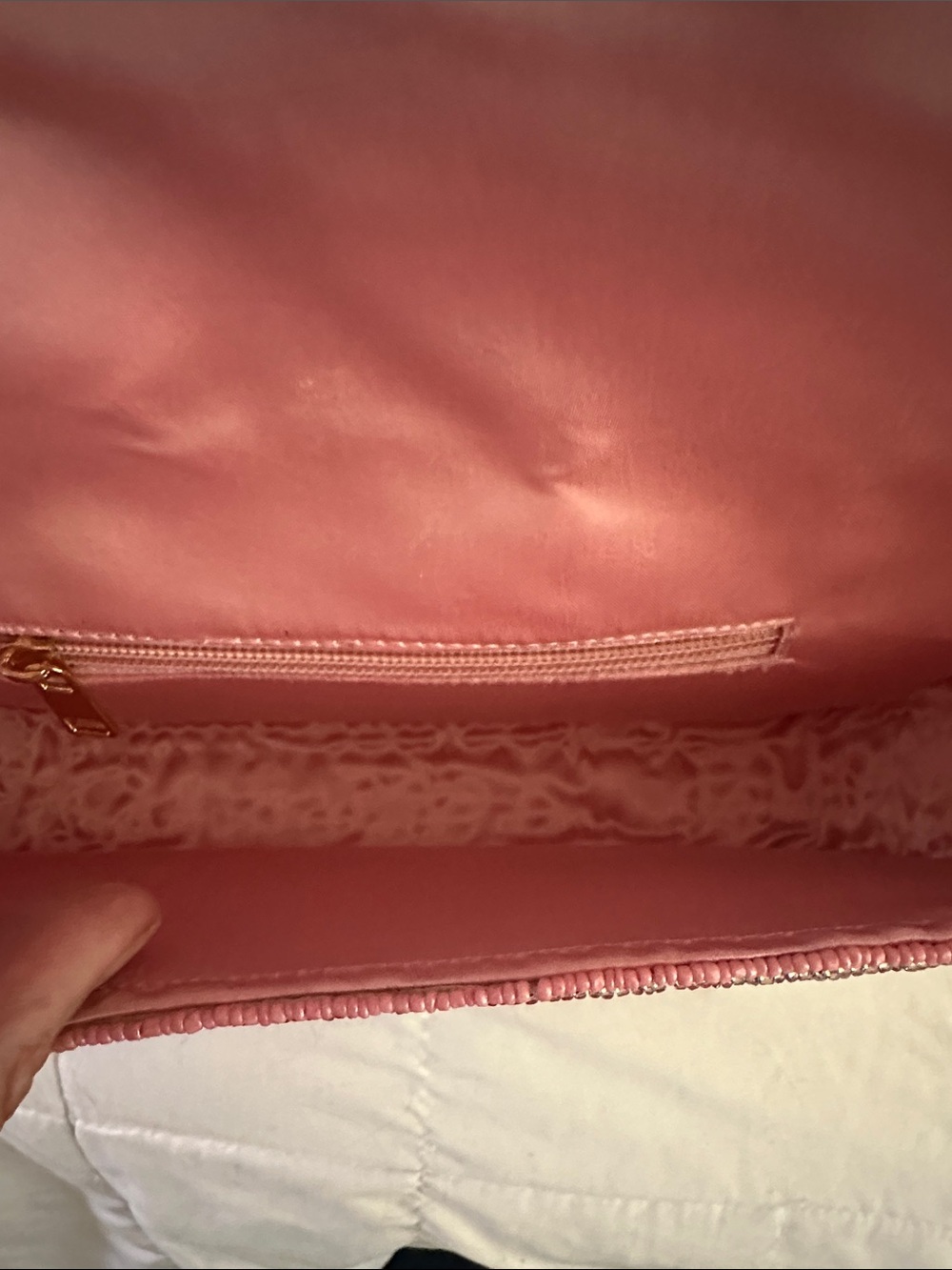 Pink Beaded Turtle Shoulder Bag Handmade in India - Picture 4 of 4